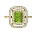 thumbnail image 1 of Halo Engagement Ring for Women - 2.62ct Natural Peridot in 14K Yellow Gold Promise Ring, 1 of 6