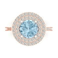 thumbnail image 1 of Halo Engagement Ring for Women - 2.6ct Natural Aquamarine in 18K Rose Gold Promise Ring, 1 of 6