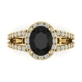 thumbnail image 1 of Halo Engagement Ring for Women - 2.6ct Natural Onyx in 14K Yellow Gold Promise Ring, 1 of 7