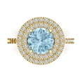 thumbnail image 1 of Halo Engagement Ring for Women - 2.6ct Simulated Blue Diamond in 14K Yellow Gold Promise Ring, 1 of 6