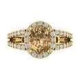 thumbnail image 1 of Halo Engagement Ring for Women - 2.6ct Simulated Champagne Diamond in 14K Yellow Gold Promise Ring, 1 of 6
