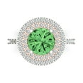 thumbnail image 1 of Halo Engagement Ring for Women - 2.6ct Simulated Green Diamond in 14K White/Rose Gold Promise Ring, 1 of 6