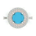 thumbnail image 1 of Halo Engagement Ring for Women - 2.6ct Simulated Turquoise in 14K White/Rose Gold Promise Ring, 1 of 8