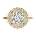 thumbnail image 1 of Halo Engagement Ring for Women - 2.6ct White Sapphire in 14K Yellow Gold Promise Ring, 1 of 6