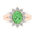 thumbnail image 1 of Halo Engagement Ring for Women - 2.72ct Simulated Green Diamond in 18K Rose Gold Promise Ring, 1 of 6
