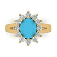 thumbnail image 1 of Halo Engagement Ring for Women - 2.72ct Simulated Turquoise in 14K Yellow Gold Promise Ring, 1 of 7