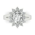 thumbnail image 1 of Halo Engagement Ring for Women - 2.72ct White Sapphire in 14K White Gold Promise Ring, 1 of 6