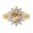 thumbnail image 1 of Halo Engagement Ring for Women - 2.72ct Yellow Moissanite in 18K Yellow Gold Promise Ring, 1 of 6