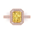 thumbnail image 1 of Halo Engagement Ring for Women - 2.78ct Natural Citrine in 14K Rose Gold Promise Ring, 1 of 6