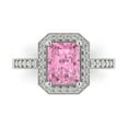 thumbnail image 1 of Halo Engagement Ring for Women - 2.78ct Simulated Pink Diamond in 14K White Gold Promise Ring, 1 of 6
