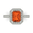 thumbnail image 1 of Halo Engagement Ring for Women - 2.78ct Simulated Red Diamond in 14K White Gold Promise Ring, 1 of 6