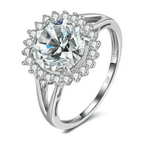 Halo Engagement Ring for Women Cz Statement Ring Sterling Silver Ginger Lyne Collection