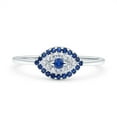 thumbnail image 1 of Halo Eye Evil Wedding Engagement Ring Round CZ 925 Sterling Silver Size 7, 1 of 6