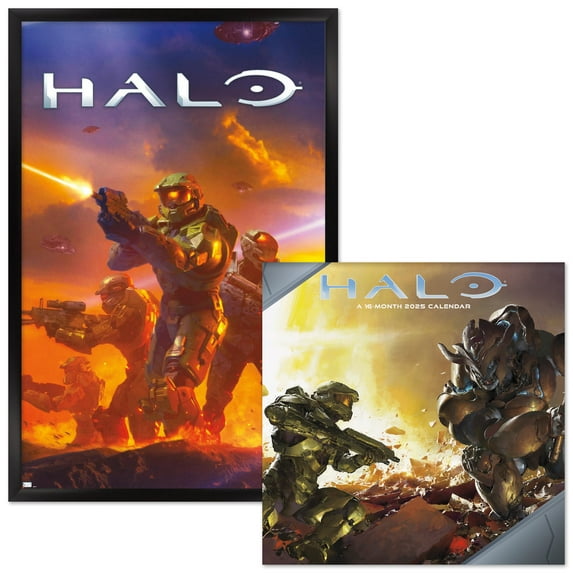 Halo Framed Poster and 2025 Calendar
