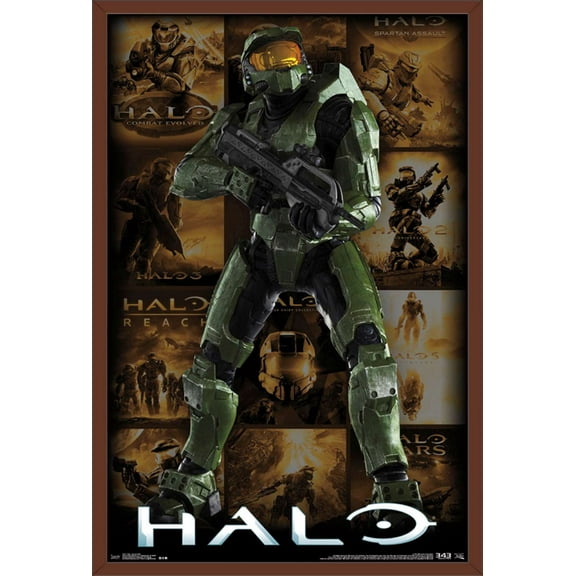 Halo - Game Key Art Grid Wall Poster, 22.375" x 34", Framed