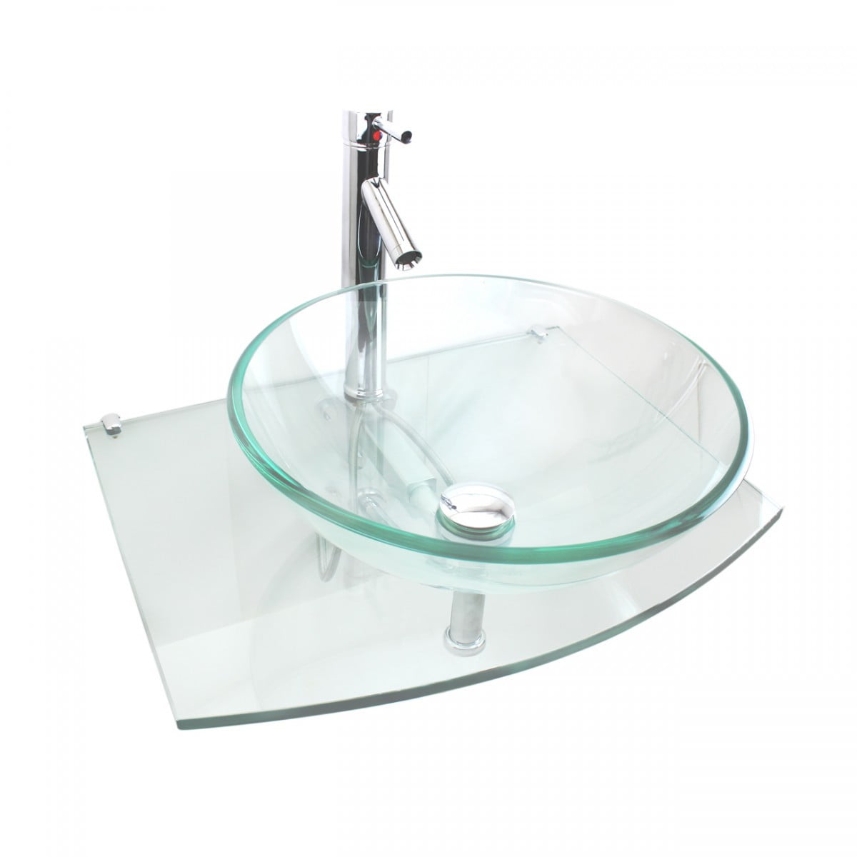Halo Glass Wall Mount Vessel Bathroom Sink Round Modern 23 1/2" w ...