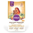 thumbnail image 1 of Halo Grain Free Natural Dry Dog Food, Healthy Weight Turkey, Turkey Liver & Duck Recipe, 21-Pound Bag, 1 of 8