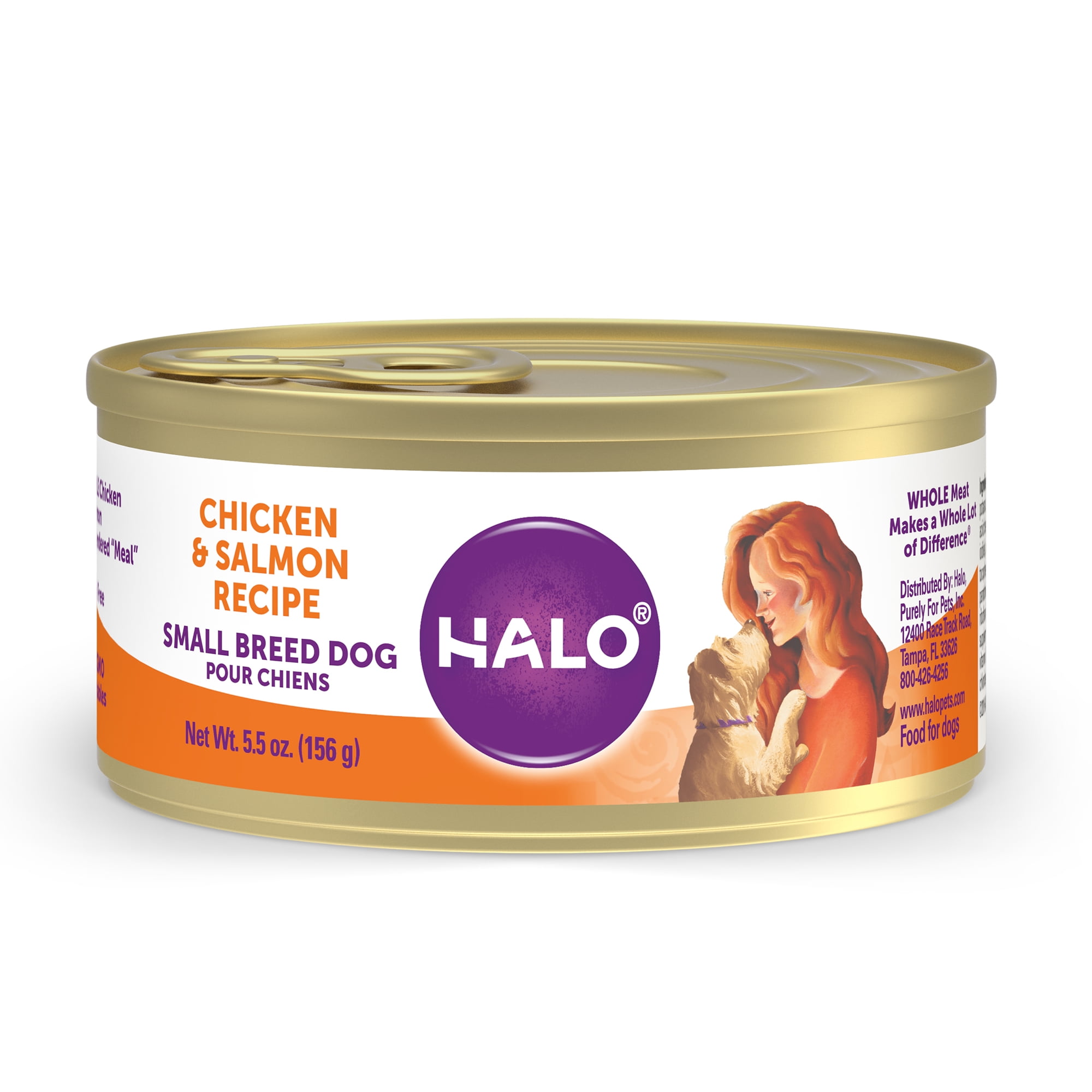Halo Grain Free Natural Wet Dog Food, Small Breed Chicken & Salmon