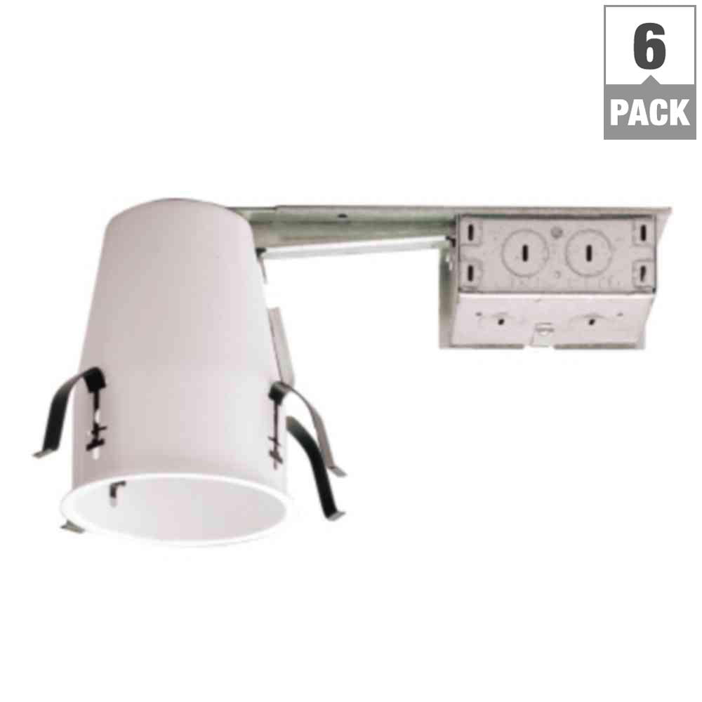 Halo H99 4 in. Steel Recessed Lighting Housing for Remodel Ceiling, No Insulation Contact, Air-Tite (6-Pack)