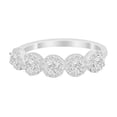 thumbnail image 1 of Halo Half Eternity Band Round CZ 925 Sterling Silver Size 4, 1 of 7