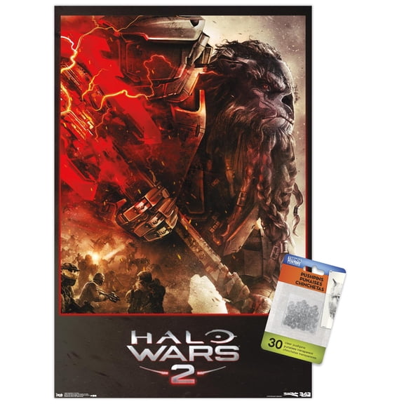 Halo: Halo Wars 2 - Face-Off Wall Poster with Push Pins, 14.725" x 22.375"
