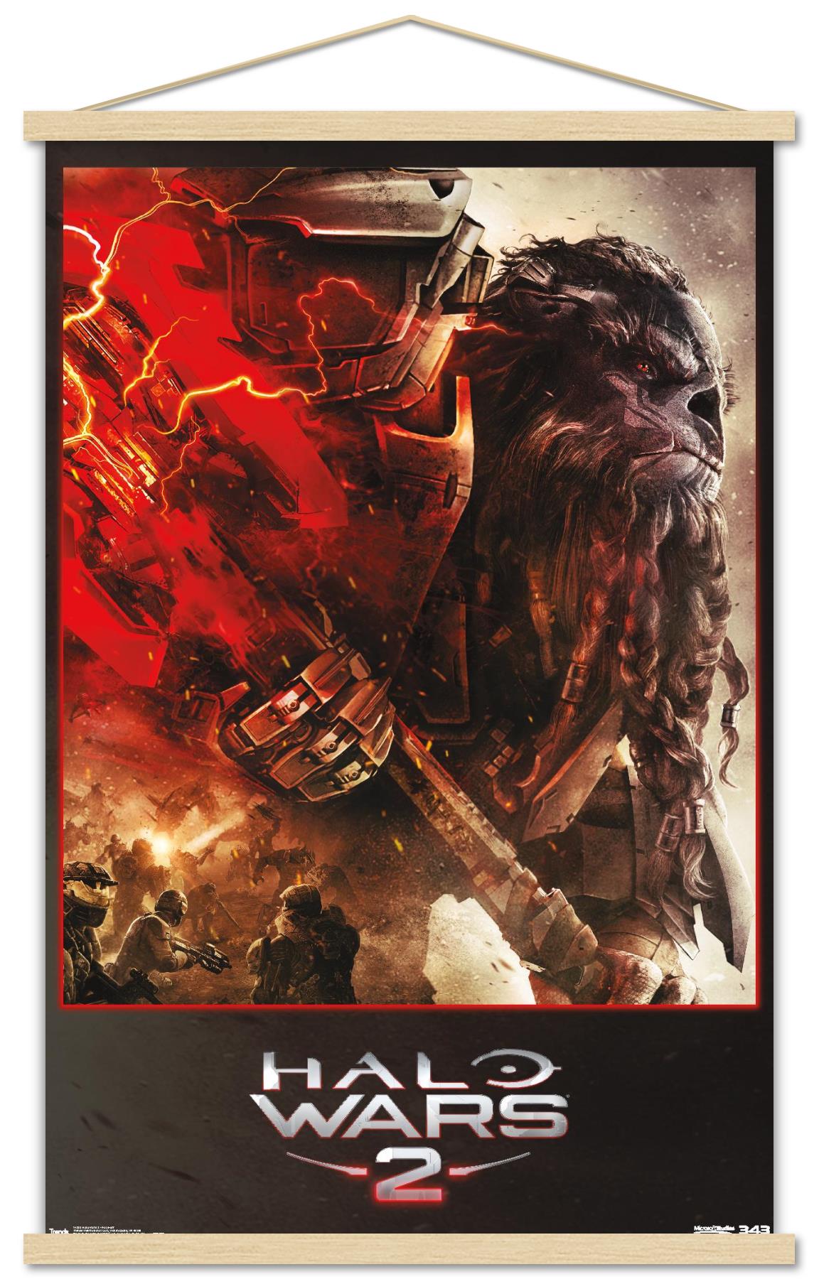 Halo: Halo Wars 2 - Face-Off Wall Poster with Wooden Magnetic Frame, 22.375" x 34"