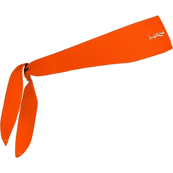Halo Headband I Tie Version Sweatband - Bright Orange