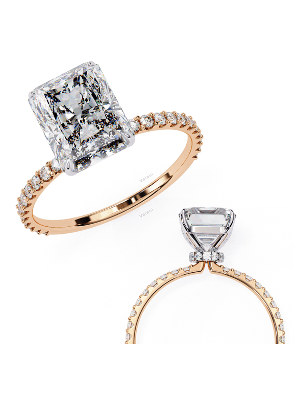 Halo Heart-Shaped Ring Lab Grown CVD Diamond 14K Clarity-VVS2 Color-F IGI
