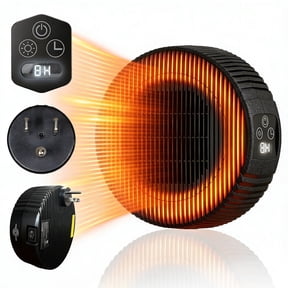 Plug-in Ceramic Space Heater with Timer, Wall Outlet Indoor Heater 700W / 328W, WindBillion HT04
