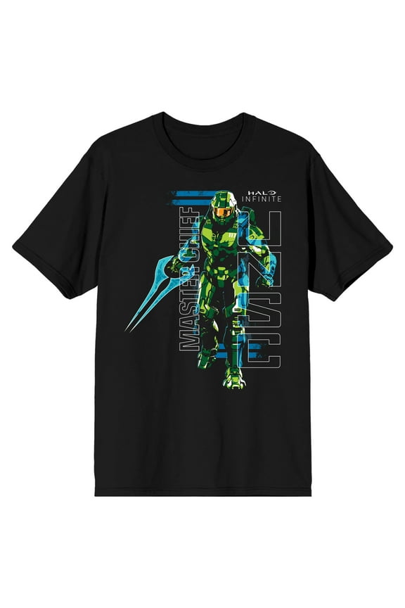 Halo Infinite Master Chief UNSC Logo Crew Neck Short Sleeve Men's Black T-shirt 
-XS