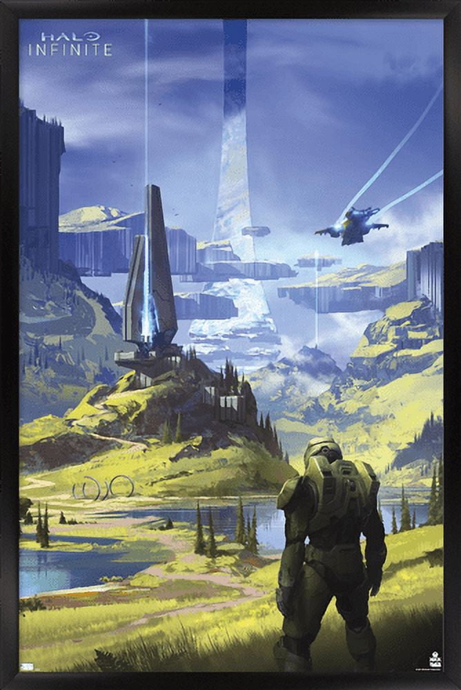Halo Infinite - Master Chief Valley Wall Poster, 22.375" x 34", Framed