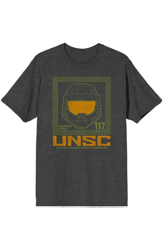 Halo Infinite UNSC 117 Black Heather Men's T-shirt -M