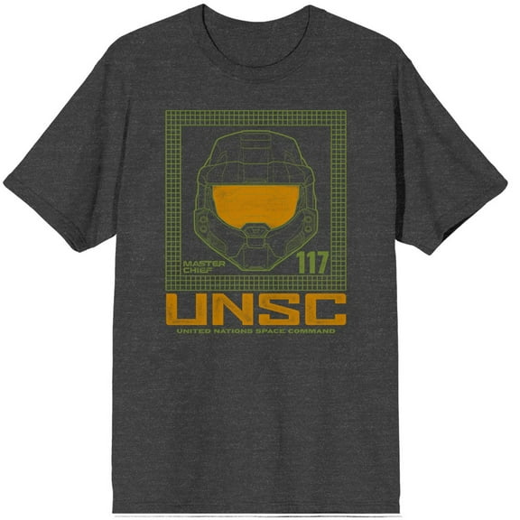 Halo Infinite UNSC 117 Black Heather Men's T-shirt -M