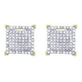 thumbnail image 1 of Halo Jewelers 0.13 Carat (Ctw) 10k Yellow Gold Round Cut Natural Diamond Square Frame Mens Stud Earrings | H-I Color, I2 Clarity, 1/8 CT Screw Back Earrings, 1 of 6