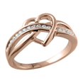 thumbnail image 1 of Halo Jewelers 10k Rose Gold 1/6 Carat (Ctw) Round Cut Natural White Diamond Infinity Heart Promise Engagement Ring for Women Wedding Birthday (Color: H-I, Clarity: I1-I2, 0.18Cttw) Ring Size-5.5, 1 of 6
