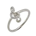 thumbnail image 1 of Halo Jewelers 10k White Gold 1/20 Cttw Round Cut White Natural Diamond Musical Note Engagement Ring | H-I Color, I2 Clarity, 1 of 5