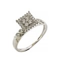thumbnail image 1 of Halo Jewelers 14k White Gold 0.25 Carat (ctw) Round Cut Natural Diamond Ladies Square Frame Cluster Engagement Ring For Women | H-I Color, I2 Clarity, 1/4 CT Ring Size-7.5, 1 of 6