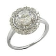 thumbnail image 1 of Halo Jewelers 14k White Gold 2 1/4 Carat (Ctw) Center 8MM Round Cut Lab Created Moissanite And Natural Diamond Halo Cluster Engagement Rings for Women (2.25 Cttw) Ring Size-9, 1 of 5
