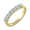 thumbnail image 1 of Halo Jewelers 14k Yellow Gold 1/2 Carat (Ctw) Round Cut Natural White Diamond 7-Stone Half Eternity Wedding Band Ring for Women Engagement Birthday (Color: H-I, Clarity: I1-I2, 0.50ctw) Ring Size-5.5, 1 of 5