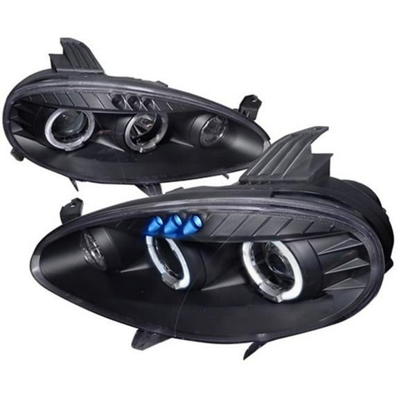 Halo LED Projector Headlight for 01 to 05 Mazda MX5, Black - 10 x 22 x 27 in.