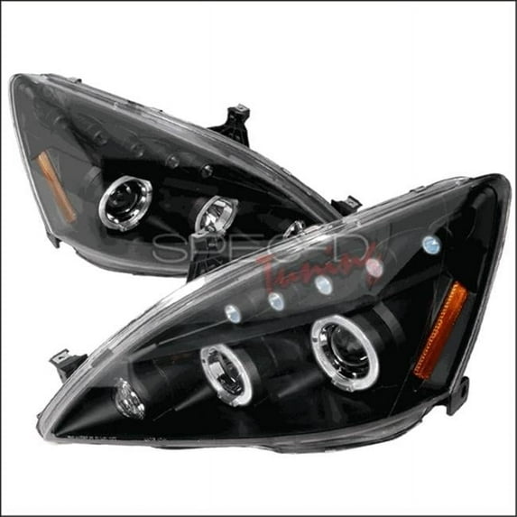 Halo LED Projector Headlight for 03 to 07 Honda Accord- Black - 10 x 25 x 26 in.