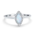 thumbnail image 1 of Halo Marquise Engagement Ring White Opal 925 Sterling Silver Size 8, 1 of 6