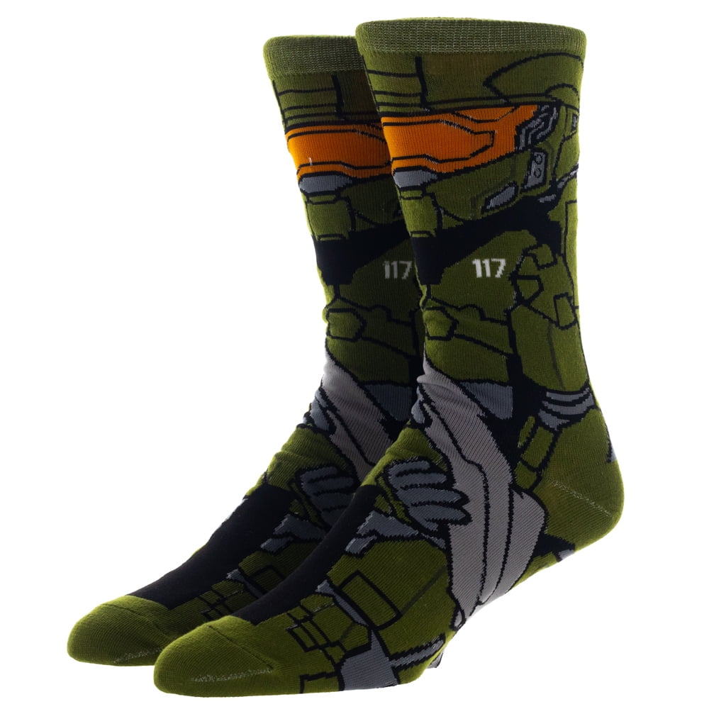 BIOWORLD Halo Master Chief 360 Crew Socks for Men | Officially Licensed Xbox Gaming Apparel