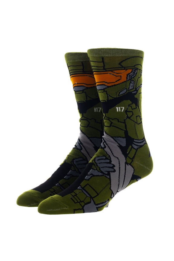 Halo Master Chief 360 Crew Socks for Men | Officially Licensed Xbox Gaming Apparel