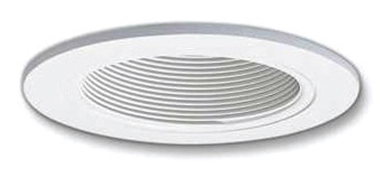 4-Inch White Aluminum Recessed Baffle Trim with Matte Finish