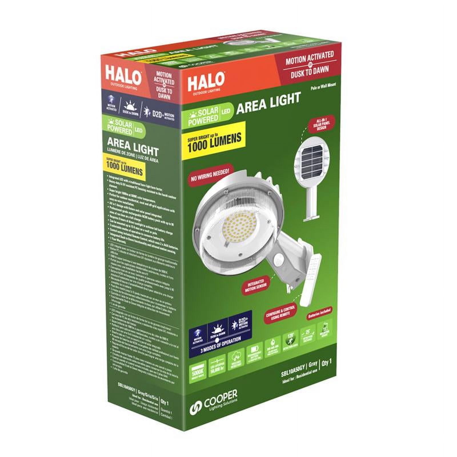 Gray Solar Powered Motion-Sensing LED Area Light