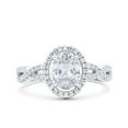 thumbnail image 1 of Halo Oval Infinity Shank Ring CZ 925 Sterling Silver Size 4, 1 of 6