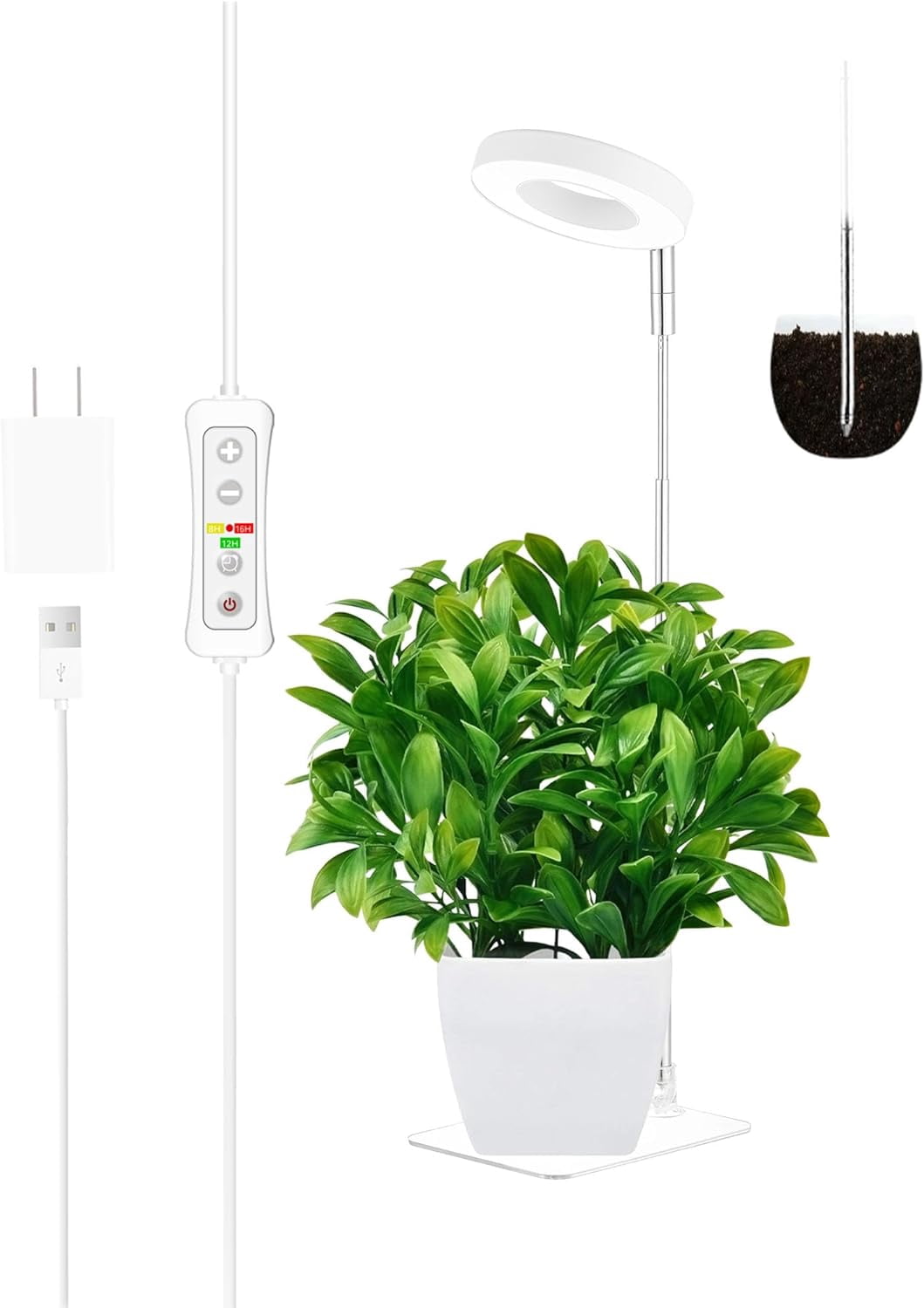 Halo Plant Grow Light, LED Growing Light Full Spectrum for Indoor ...