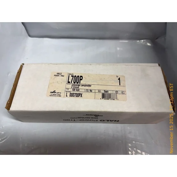 Halo Power-Trac L700P Universal Lampholder 2 Circuit 120V White