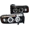 thumbnail image 1 of Halo Projector Headlight In Black Housing Clear Lens Made For And Compatible With 1994 - 2001 Dodge RAM 1500 2500 3500 94 95 96 97 98 99 00 01, 1 of 7